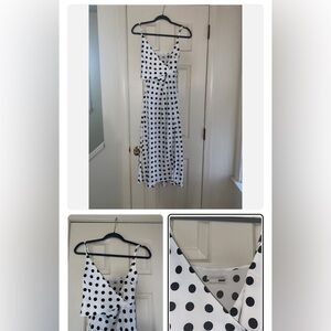 Urban Outfitters Women’s Strappy Polka Dot Cut Out Maxi Silky Dress